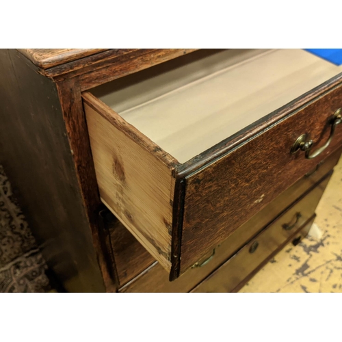 349 - CHEST, 102cm H x 91cm W x 47cm D, George III oak and pine, of four drawers.