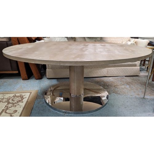 351 - FENDI CASA BERNINI TABLE, 180cm diam. x 75cm, faux crocodile finish top.