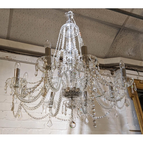 472 - CHANDELIER, 90cm drop, contemporary, eight branch.
