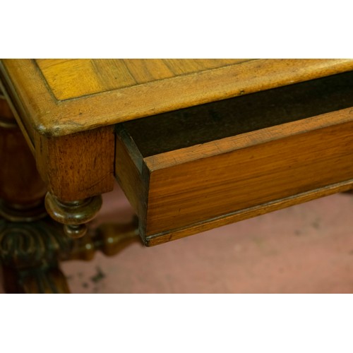 278 - JAMES PHILLIPS & SONS LTD WRITING TABLE, 128cm W x 71cm H x 60cm D , Victorian walnut and birds eye ... 