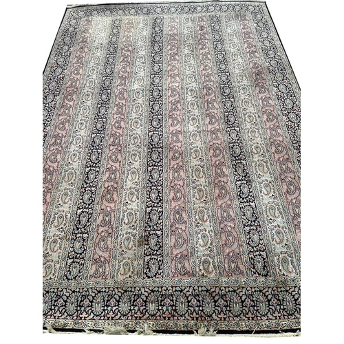 15 - FINE PURE SILK TEHRAN DESIGN CARPET, 310cm x 215cm.