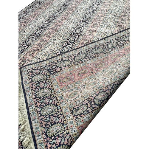 15 - FINE PURE SILK TEHRAN DESIGN CARPET, 310cm x 215cm.