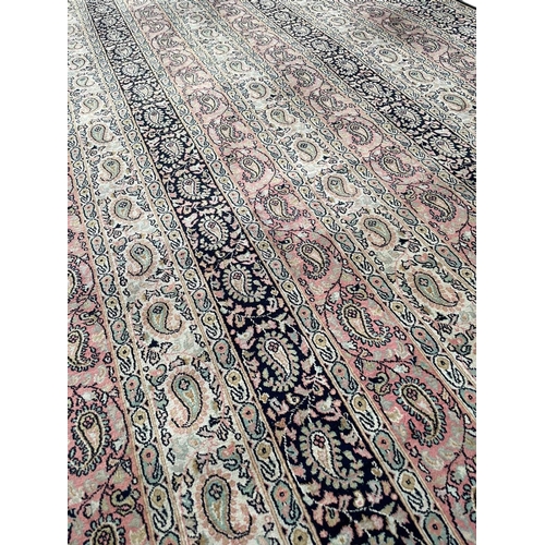 15 - FINE PURE SILK TEHRAN DESIGN CARPET, 310cm x 215cm.