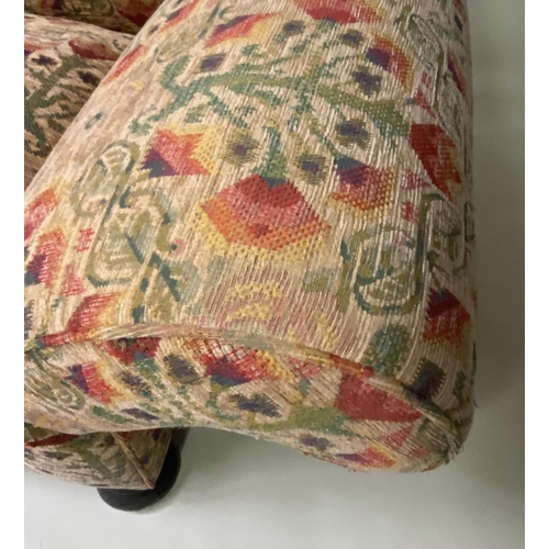 182 - DROP END SOFA, Victorian tapestry style upholstery with drop end arm, 160cm W.