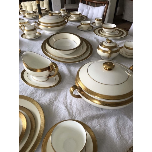 190 - DINNER SERVICE, English fine bone china, Minton, Buckingham, eight place, eight piece settings, appr... 