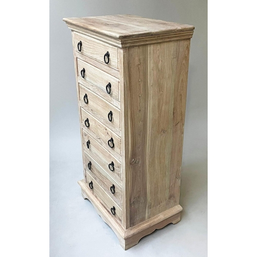 176 - TALL CHEST, vintage teak, with seven drawers, 57cm x 40cm x 113cm.