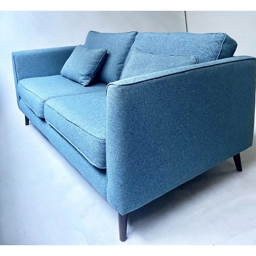 177 - SOFA BY SOFA WORKSHOP, 1960's style blue upholstered with splay supports, 184cm W.