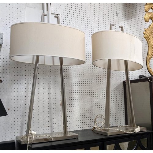 558 - SELEZIONI DOMUS TABLE LAMPS, a pair, with shades, 82cm H x 50cm x 29cm. (2)