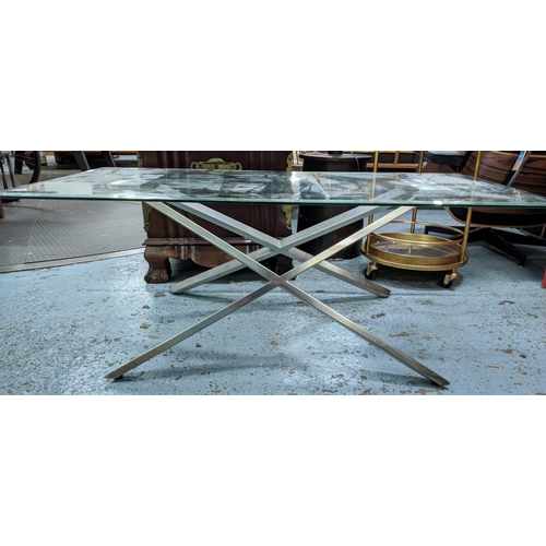 556 - LOW TABLE, 121.5cm x 60.5cm x 45.5cm, contemporary design, bevelled glass top.