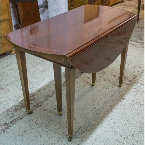 163 - DINING TABLE, 76cm H x 114cm W x 57cm L, 221cm extended, American mahogany with three extra leaves a... 