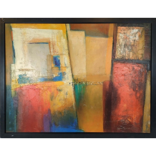 41 - MICHELE PATRIZIO (Canadian, b.1955) 'Abstract', oil on canvas, signed, 90cm x 118cm, framed.