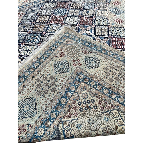 20 - FINE PART SILK ISPHAHAN CARPET, 442cm x 300cm.