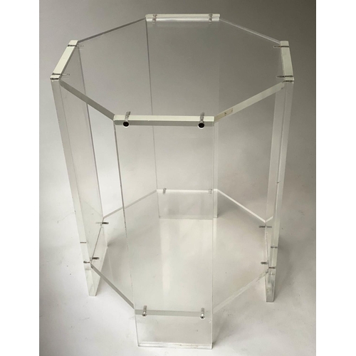 576 - SIDE TABLE, 1970's octagonal lucite with undertier, 54cm x 73cm H.