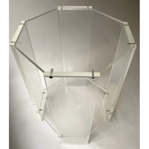 576 - SIDE TABLE, 1970's octagonal lucite with undertier, 54cm x 73cm H.