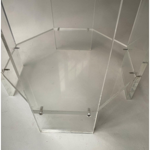 576 - SIDE TABLE, 1970's octagonal lucite with undertier, 54cm x 73cm H.