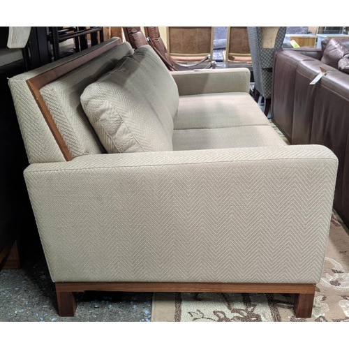 572 - SOFA, 202cm W, contemporary design, herringbone upholstery.