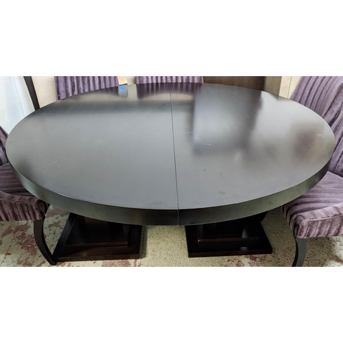 569 - DINING TABLE, 160cm diam., extendable with an extra leaf, 59cm W.