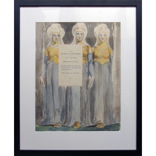 85 - WILLIAM BLAKE (British, 1757 – 1827) 'The Fatal Sisters', 1972, eleven collotypes with hand-colourin... 