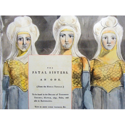 85 - WILLIAM BLAKE (British, 1757 – 1827) 'The Fatal Sisters', 1972, eleven collotypes with hand-colourin... 