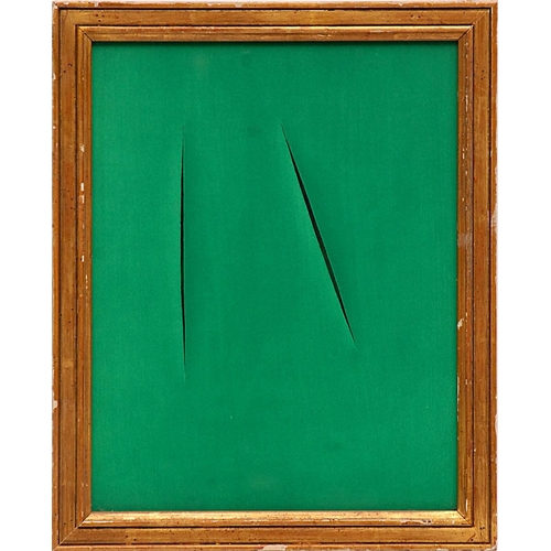 98 - LUCIO FONTANA (Italian, 1899 – 1968) 'Concetto Spaziale', 1959, pochoir, published in 'XXe Siècle' b... 