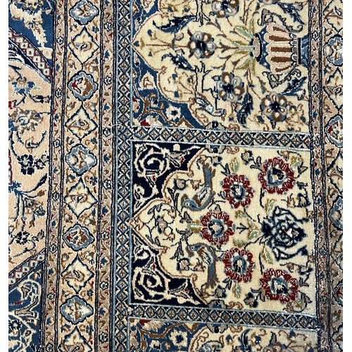 123 - VERY FINE PART SILK ISPHAHAN GONBAD DESIGN CARPET, 400cm x 328cm.