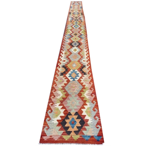 126 - ANATOLIAN KILIM RUNNER, 677cm x 60cm.