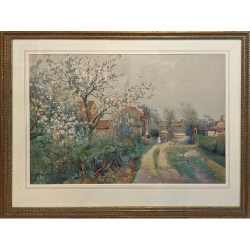 57 - FRANK DEAN (British, 1865-1947) 'Spring in the Countryside', 1893, watercolour, signed and dated low... 