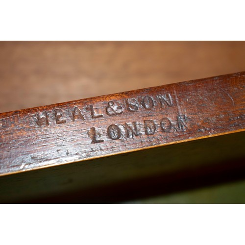 171 - HEAL & SON WRITING TABLE, 70cm W x 60cm D x 80cm H, Victorian satinbirch with frieze drawer, stamped... 