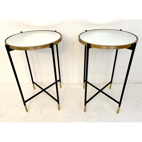 580 - SIDE TABLES, a pair, 71cm H x 49cm diam., Italian style. (2)