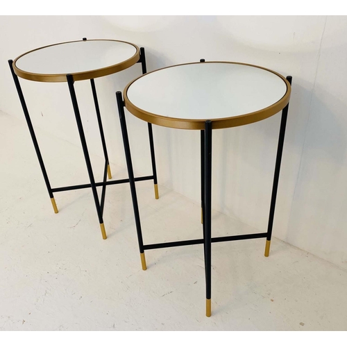 580 - SIDE TABLES, a pair, 71cm H x 49cm diam., Italian style. (2)