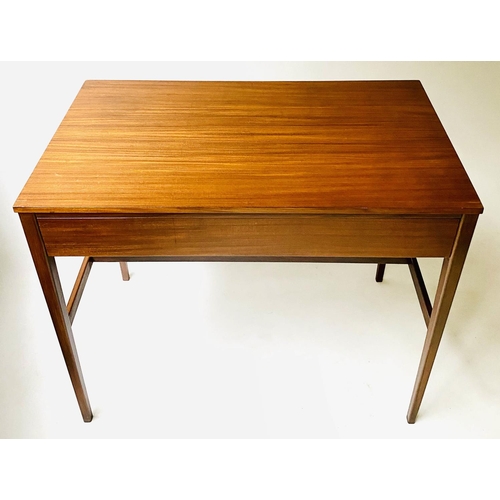 603 - WRITING TABLE, 90cm x 53cm x 75cm H, 1970's Afromosia teak with frieze drawer.