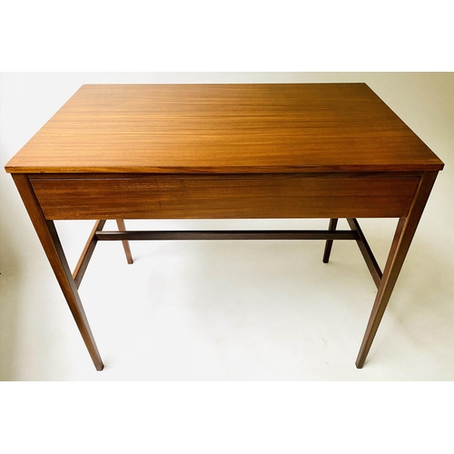 603 - WRITING TABLE, 90cm x 53cm x 75cm H, 1970's Afromosia teak with frieze drawer.