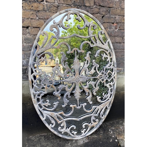 587 - ARCHITECTURAL WALL MIRROR, 151cm x 102cm, Regency style.