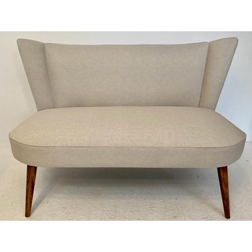 590 - SOFA, 125cm W, 1960's Danish style, neutral upholstery.