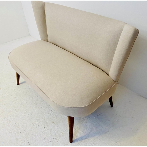 590 - SOFA, 125cm W, 1960's Danish style, neutral upholstery.