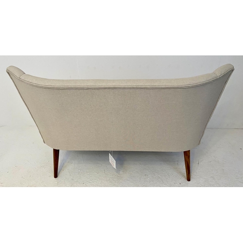 590 - SOFA, 125cm W, 1960's Danish style, neutral upholstery.