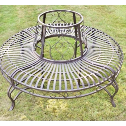 593 - CIRCULAR GARDEN TREE BENCH, Regency style, 78cm x 140cm x 140cm.