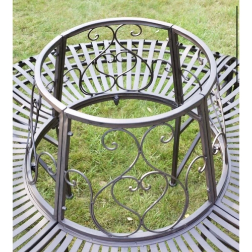 593 - CIRCULAR GARDEN TREE BENCH, Regency style, 78cm x 140cm x 140cm.