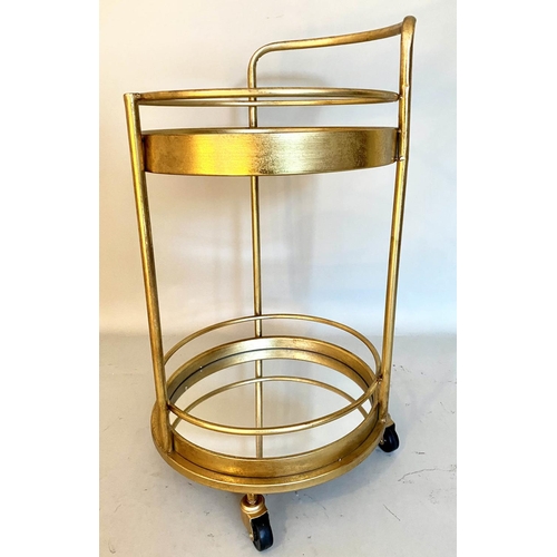 597 - DRINKS TROLLEY, 77cm x 42cm, 1960's French style, gilt metal and mirror.