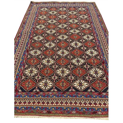 125 - PERSIAN QASHQAI SOUMAK RUG, 205cm x 135cm.