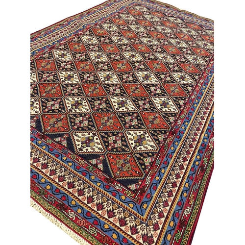 125 - PERSIAN QASHQAI SOUMAK RUG, 205cm x 135cm.