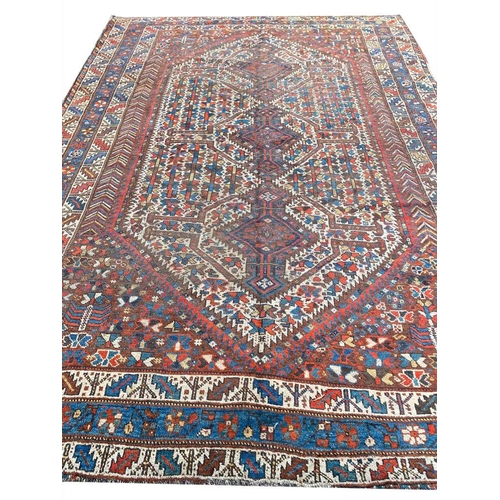 103 - ANTIQUE PERSIAN QASHQAI CARPET, 290cm x 210cm.