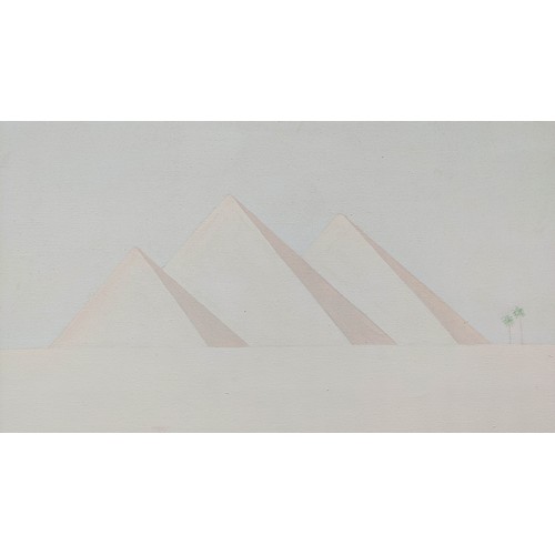 89 - NORMAN EALES (British, 1936 – 1989) 'Pyramids of Giza', acrylic on canvas, a bequest from the artist... 