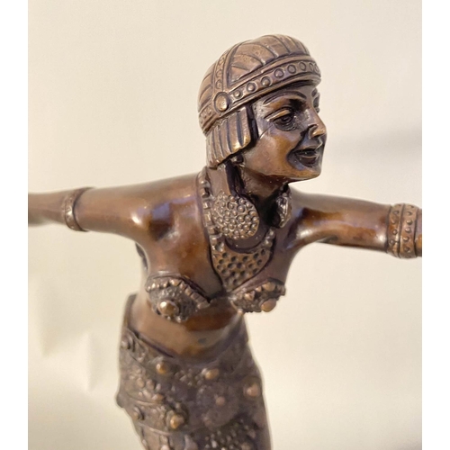 463 - DEMETRE CHIPARUS STYLE BRONZED DANCER, 44cm H, sculptural study.