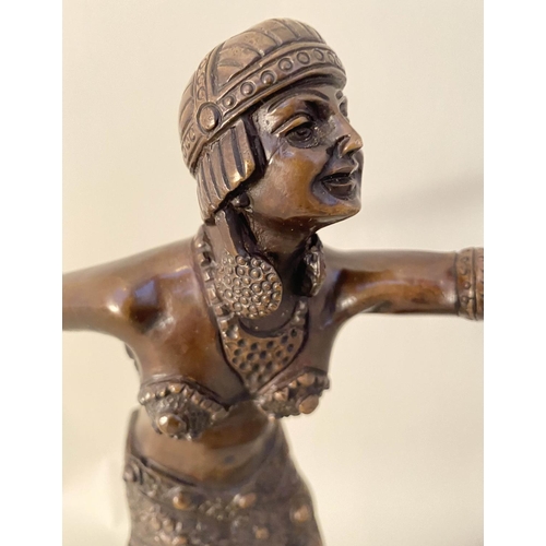 463 - DEMETRE CHIPARUS STYLE BRONZED DANCER, 44cm H, sculptural study.