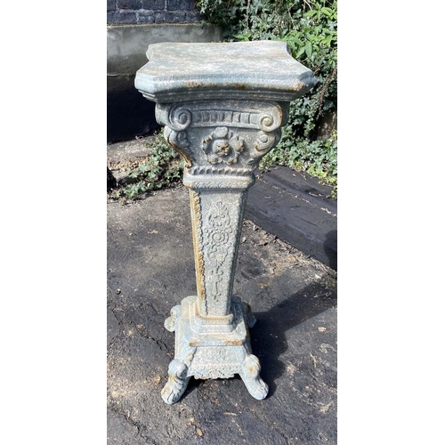 516 - ARCHITECTURAL GARDEN PEDESTAL, Regency style, faux stone aged finish, 100x34x34.