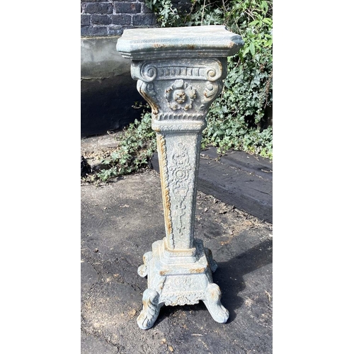 516 - ARCHITECTURAL GARDEN PEDESTAL, Regency style, faux stone aged finish, 100x34x34.