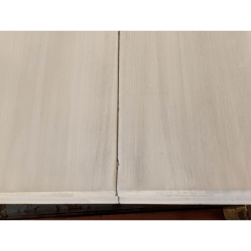 542 - EXTENDING DINING TABLE, 125cm W x 73cm H x 130cm L x 249cm extended, Victorian and later white paint... 