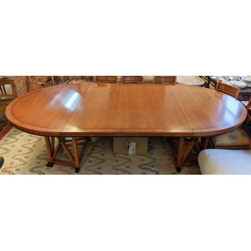 536 - BEVAN FUNNELL DINING TABLE, cherrywood with circular top, 78cm H x 160cm D x 280cm extended with ext... 