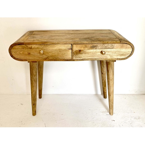 523 - CONSOLE TABLE, 78cm high, 88cm wide, 37cm deep, 1960s Danish style, 2 drawers.